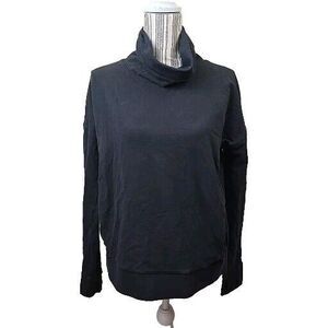 Lululemon Womens Size 10 Rest Day Pullover Faded Black Cowl Neck Sweatshirt Yoga